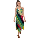 Abstract Geometric Design Pattern Halter Tie Back Dress 