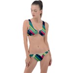 Abstract Geometric Design Pattern Ring Detail Crop Bikini Set