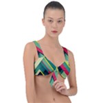 Abstract Geometric Design Pattern Front Tie Bikini Top
