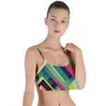 Abstract Geometric Design Pattern Layered Top Bikini Top 
