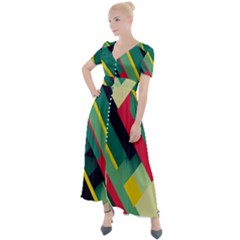 Button Up Short Sleeve Maxi Dress 