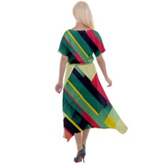 Cross Front Sharkbite Hem Maxi Dress 