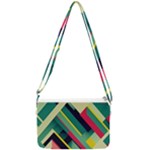 Abstract Geometric Design Pattern Double Gusset Crossbody Bag