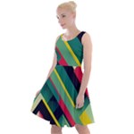 Abstract Geometric Design Pattern Knee Length Skater Dress