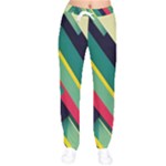 Abstract Geometric Design Pattern Women Velvet Drawstring Pants