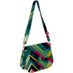 Abstract Geometric Design Pattern Saddle Handbag