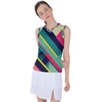 Abstract Geometric Design Pattern Women s Sleeveless Sports Top