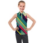 Abstract Geometric Design Pattern Kids  Sleeveless Polo T-Shirt