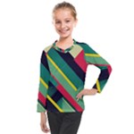 Abstract Geometric Design Pattern Kids  Long Mesh T-Shirt