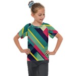 Abstract Geometric Design Pattern Kids  Mesh Piece T-Shirt