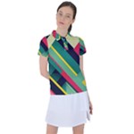 Abstract Geometric Design Pattern Women s Polo T-Shirt