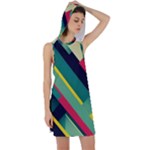 Abstract Geometric Design Pattern Racer Back Hoodie Dress