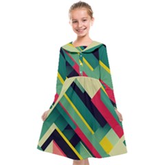 Abstract Geometric Design Pattern Kids  Midi Sailor Dress from ArtsNow.com