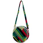 Abstract Geometric Design Pattern Crossbody Circle Bag