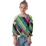 Abstract Geometric Design Pattern Kids  Cuff Sleeve Top