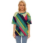 Abstract Geometric Design Pattern Oversized Basic T-Shirt