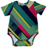 Abstract Geometric Design Pattern Baby Short Sleeve Bodysuit