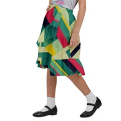 Kids  Ruffle Flared Wrap Midi Skirt 