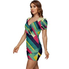 Low Cut Cap Sleeve Mini Dress 
