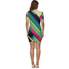 Low Cut Cap Sleeve Mini Dress 