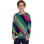 Abstract Geometric Design Pattern Kids  Crewneck Sweatshirt