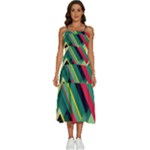 Abstract Geometric Design Pattern Sleeveless Shoulder Straps Boho Dress
