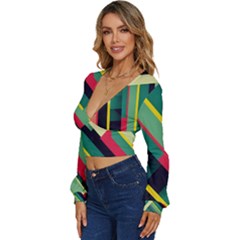 Long Sleeve Deep-V Velour Top 