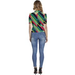 Puffed Short Sleeve Button Up Jacket 