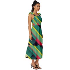 Tie-Strap Tiered Midi Chiffon Dress 