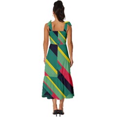 Tie-Strap Tiered Midi Chiffon Dress 