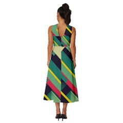 Sleeveless Cross Front Cocktail Midi Chiffon Dress 