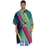 Abstract Geometric Design Pattern Men s Hooded Rain Ponchos