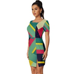 Fitted Knot Split End Bodycon Dress 
