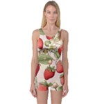 Strawberry Fruit One Piece Boyleg Swimsuit