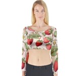 Strawberry Fruit Long Sleeve Crop Top