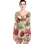 Strawberry Fruit Long Sleeve Bodycon Dress