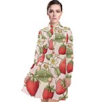 Strawberry Fruit Long Sleeve Chiffon Shirt Dress