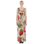 Strawberry Fruit Thigh Split Maxi Dress