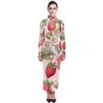 Strawberry Fruit Turtleneck Maxi Dress