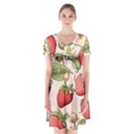Strawberry Fruit Short Sleeve V-neck Flare Dress