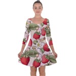 Strawberry Fruit Quarter Sleeve Skater Dress