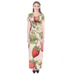 Strawberry Fruit Short Sleeve Maxi Dress