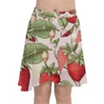 Strawberry Fruit Chiffon Wrap Front Skirt