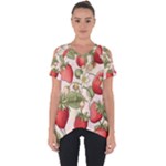 Strawberry Fruit Cut Out Side Drop T-Shirt