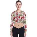 Strawberry Fruit Long Sleeve Zip Up Bomber Jacket