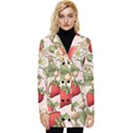 Strawberry Fruit Button Up Hooded Coat 