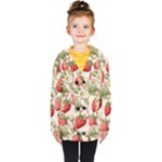 Strawberry Fruit Kids  Double Breasted Button Coat