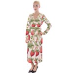 Strawberry Fruit Velvet Maxi Wrap Dress