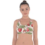 Strawberry Fruit Cross String Back Sports Bra