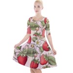 Strawberry Fruit Quarter Sleeve A-Line Dress
